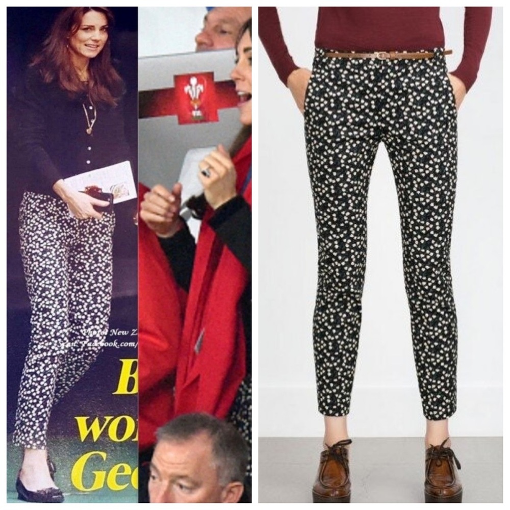 Zara Floral Pants ASO Kate Middleton sz 10